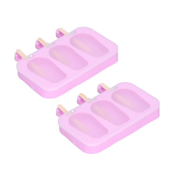 2-pack 3-fack silikonform för glass med lock, kaninformad form för sommarkök