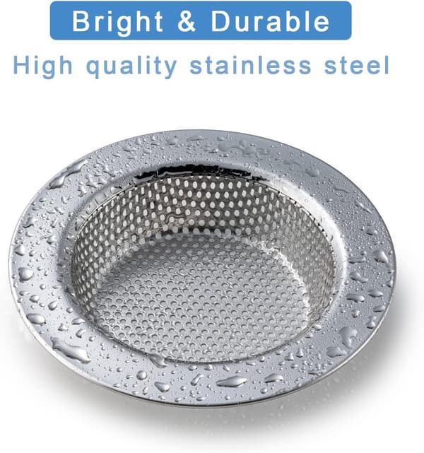 Universal vaskesi i rustfrit stål, afløbssi, afløbsprop, vaskesi til de fleste køkkenafløbskurve, ydre diameter (11,2 cm)