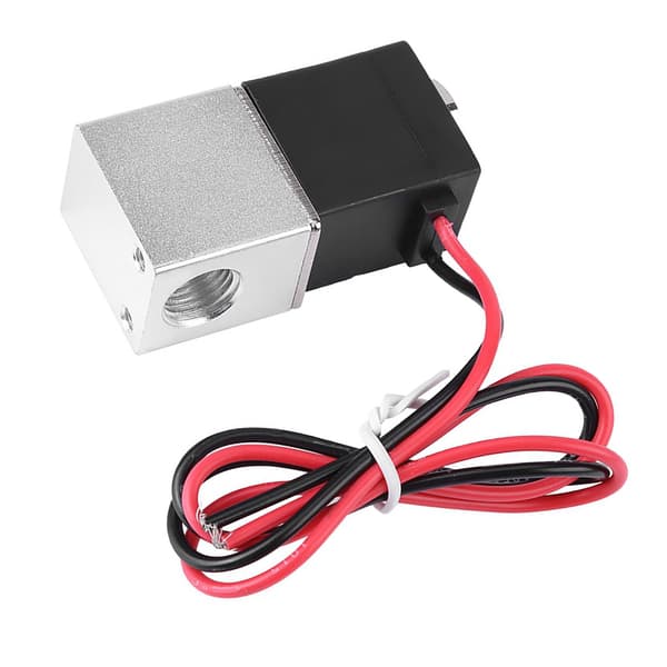 12V DC 1/4\" 2-vejs normalt lukket pneumatisk elektrisk magnetventil i aluminium