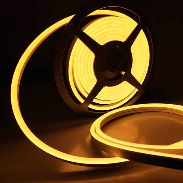 Neon LED-stripe, 12V 5m Dimbar Varmhvit LED-stripe, 3000K Vanntett Utendørs Silikon Fleksibel LED-stripe_MGF
