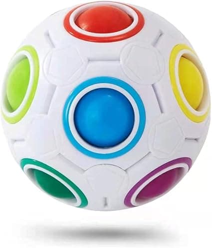 Regnbueball Dekompresjons Spinner (Hvit), Puslespill Morsom Dekompresjons Magisk Ball