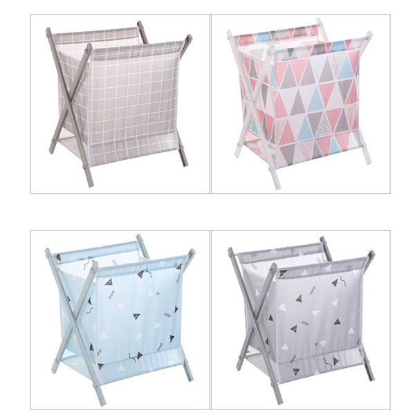 Foldable Portable Laundry Storage Basket Large Freestanding Clothes Hamper Storage for Home Checkered Checkered