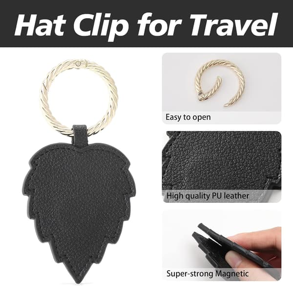 Kuffert magnetisk hatteclips PU-læder til kuffert, rygsæk, håndtaske, multifunktionel hatteclips, hatteledsager hatte, mode