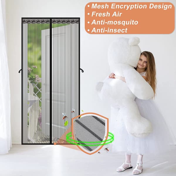 Vit Ny 90x210cm Magnetiskt Myggnät för Dörr