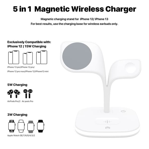 Mobile Phone Wireless Charger Clock Earphones Mobile Phone Charging Stand Desk Wireless Charging Fast Charging