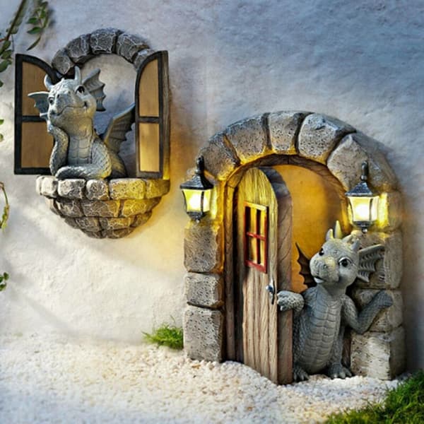 Resin ornament for garden, balcony or outdoors (weatherproof) - B