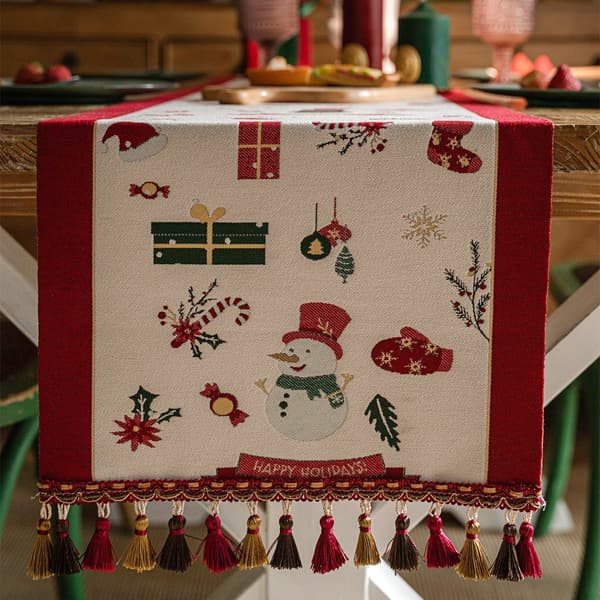 Julebordløper dekorasjon, duk, 35*240cm, dusker