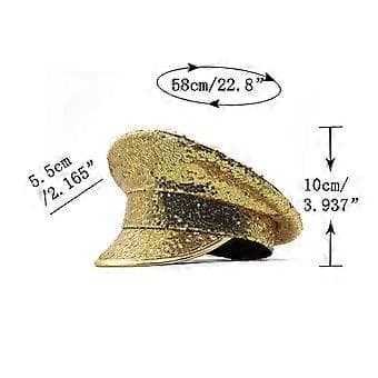 Baskerhatt Glittrande Kapten Hatt Speglad Sjömanshatt för Musikfestivaler Glittrig Speglad Kapten Hatt Mångsidig Silver Silver Silver