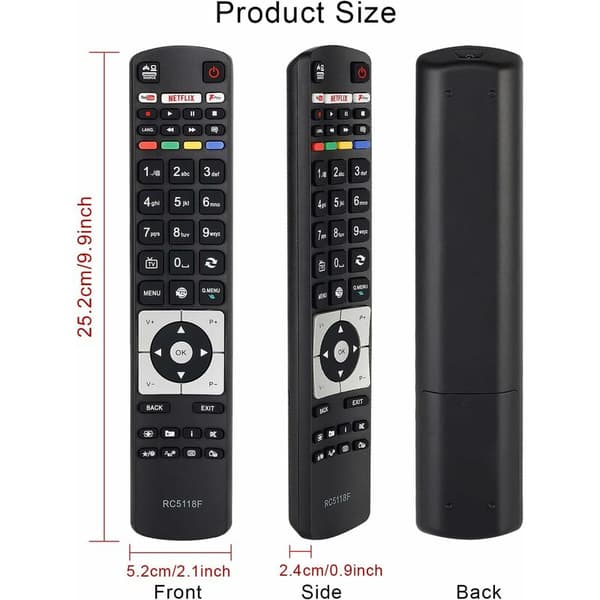 RC5118 Erstatningsfjernkontroll for Hitachi Smart TV med NETFL