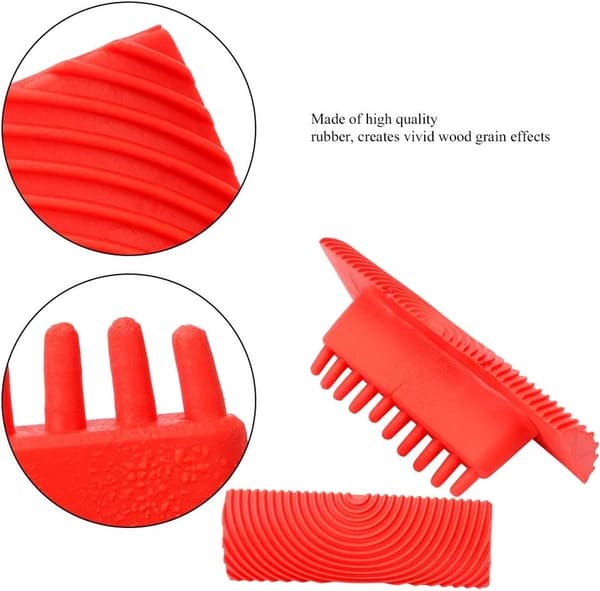 2-piece wood grain tool set, paint roller, wood grain effect, brush, rubber paint roller, wall and floor decoration material