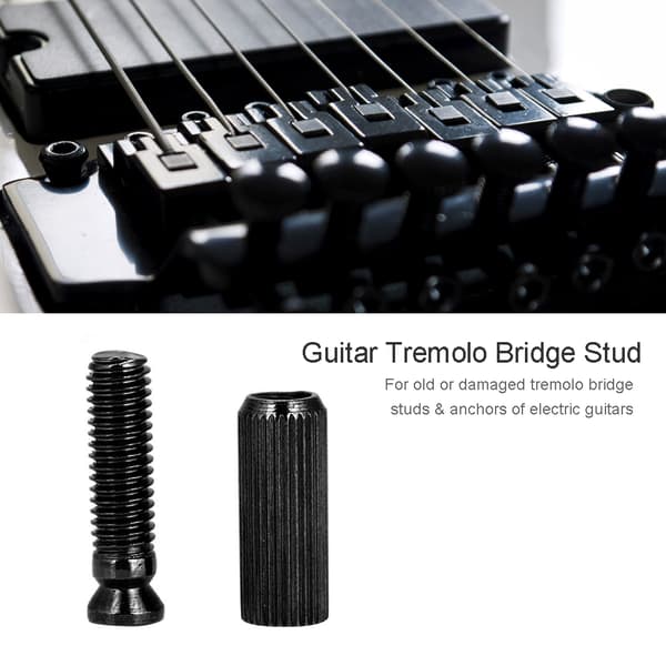 2 pcs 8mm Adjustable Tremolo Bridge Studs and Anchors for Electric Guitar for Floyd Rose (Black)