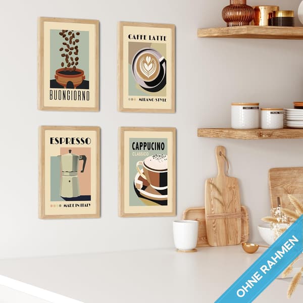 Kaffeaffisch - Kaffebilder - Väggkonst för kök - Estetisk affisch - Vardagsrums- och köksdekoration - Estetiskt kaffe - 4
