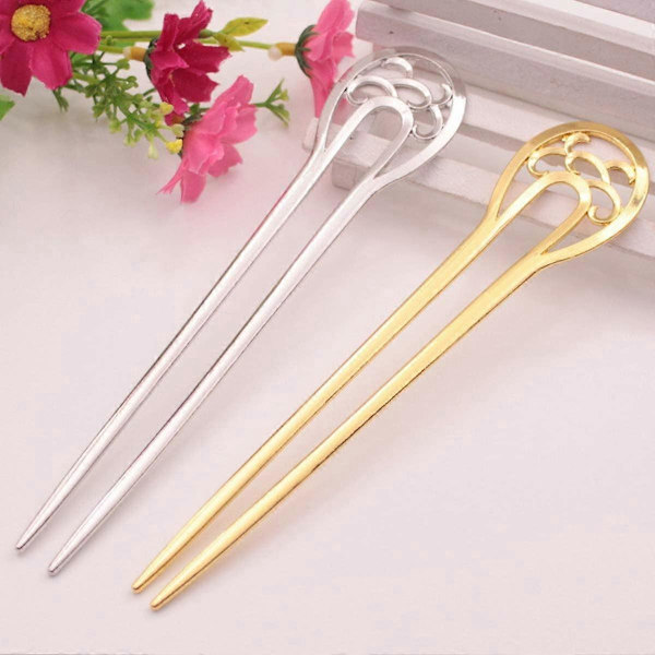 Metalliset U-muotoiset hiusneulat naisille, 16 cm, 3 kpl