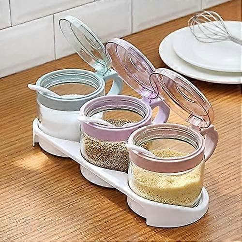 Kryddburk Glas Transparent Kryddbehållare Set Salt- och Pepparförvaringslåda