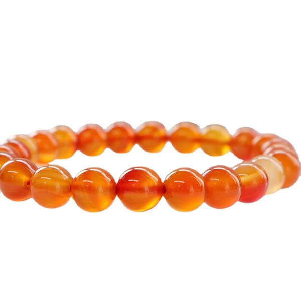 Rødt agat armbånd | Natursten 8mm | Sten terapi | Smykker til mænd perler gaveidéer til far og mor