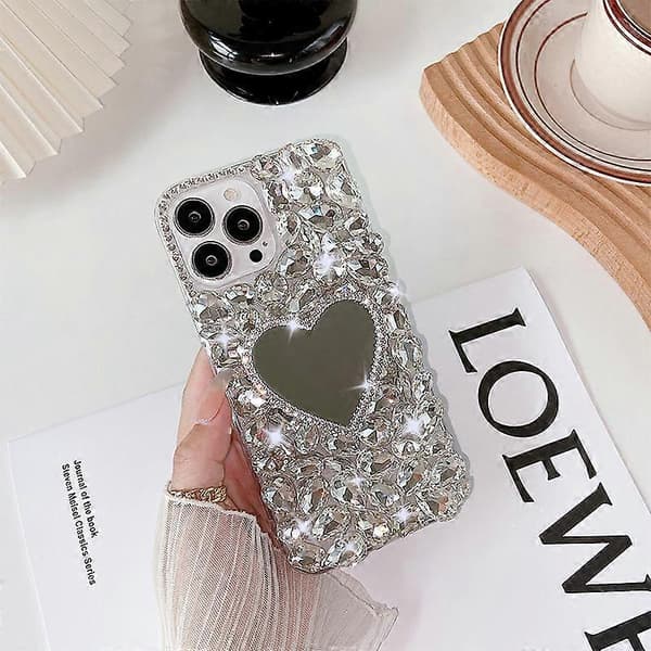 iPhone 13 Pro Love Mirror Glitrende Diamant Luksuriøs Diamant Serie Telefondeksel