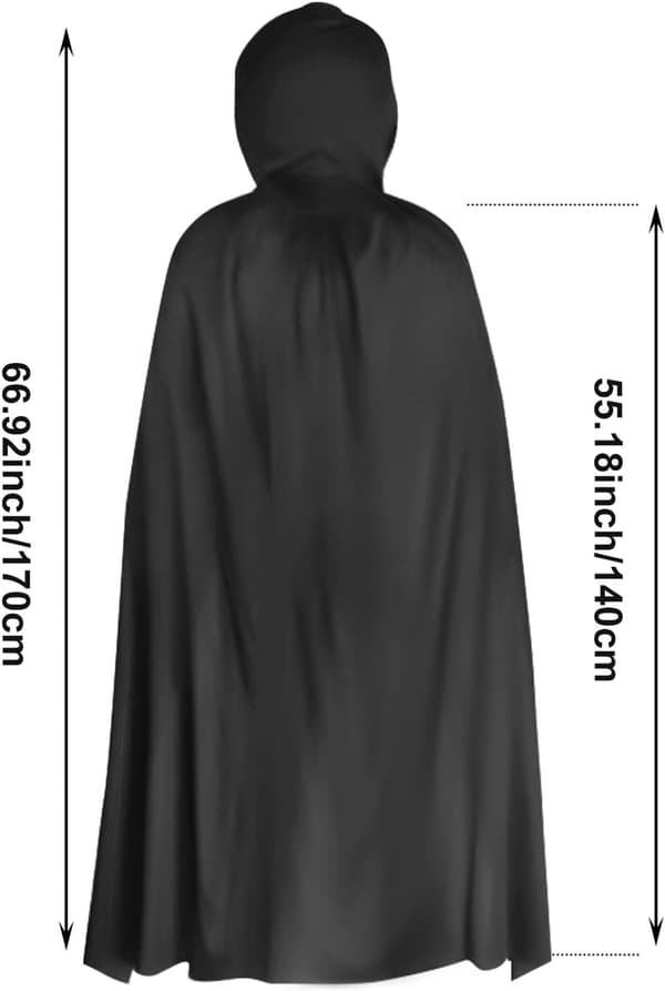 Sort hættekappe til Grim Reaper til Halloween Cosplay & udklædningsfester-FA-