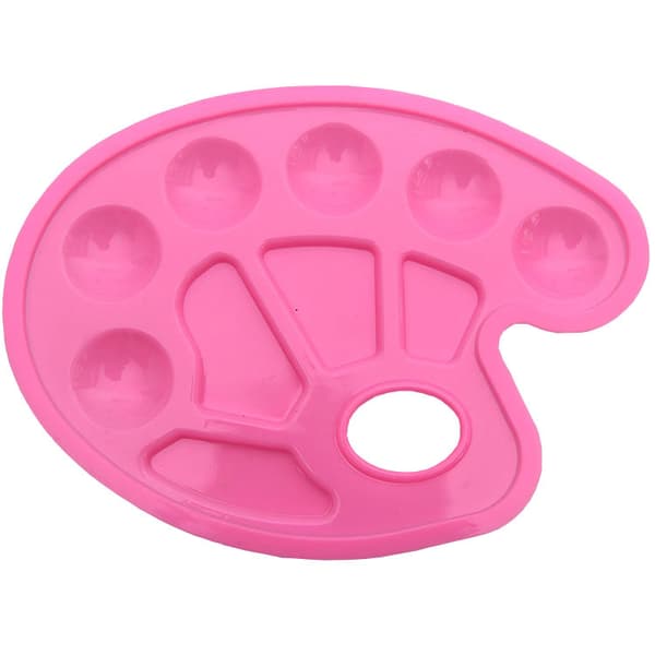 Sett med 4 ovale fargede plastmalingbrett
