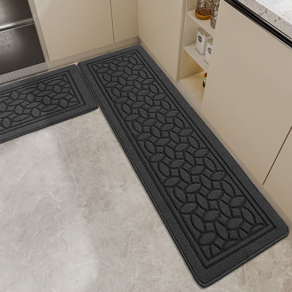 Kitchen Mat 45 x 150 cm, Kitchen Mat in front of Sink, Non-Slip and Washable Kitchen Mat for Kitchen, Dining Room, Laundry Room (Grey)