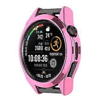 Compatible with Huawei Watch GT Runner Electroplated TPU Watch Protective Half Case (Pink)