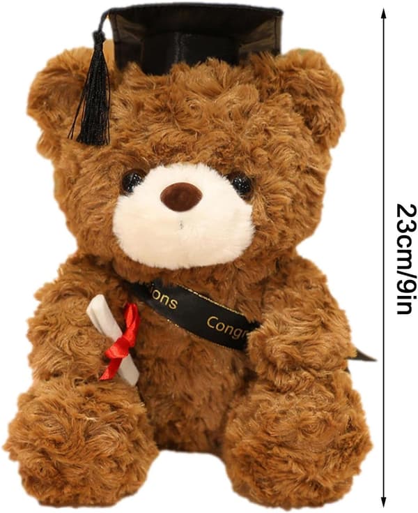 2023 dimissionsbamse (sort hat), dimissionsbamsedukke, plys-bamse, bamse, dimissionshat, bamse