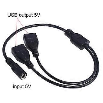 1-pak USB til DC-strømkabel USB han til 5,5 x 2,1 mm hun DC 5V strømstik tøndestik ladekabel til opladning