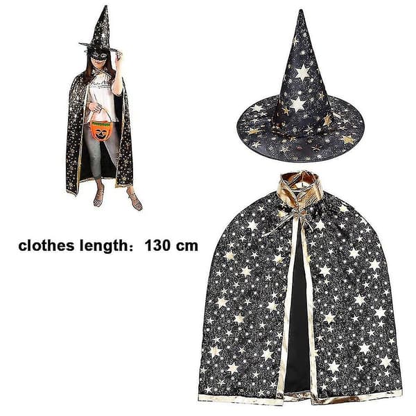 Trollmandskappe Heksekappe med Hat, Halloween Kostume Rekvisitter til Voksne