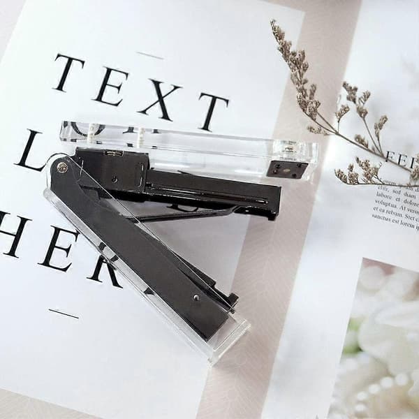 Clear Black Acrylic Stapler Desk Accessory for Standard Staples