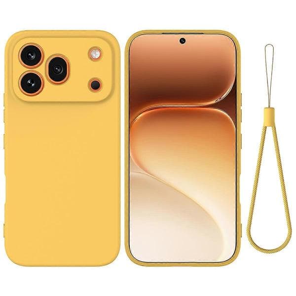 Compatible with Honor 600 Pro 5G Liquid Silicone Case Phone Back Cover with Hand Strap