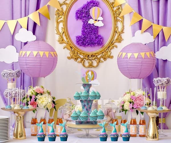 Havfrue Cupcake Stativ 3-lags Pap Cupcake Stativ til Baby Shower