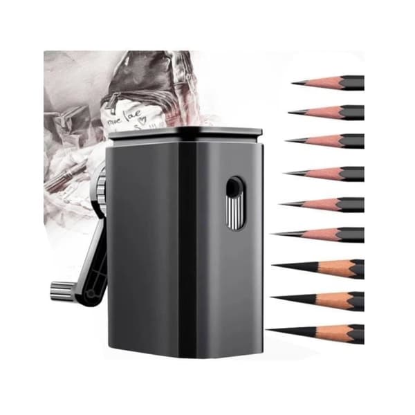 (Sort) Professionel blyantspidser - Uspecificeret - Justerbar - 9 justerbare trin - Bærbar - Sort Black