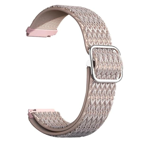 Elastic Adjustable Nylon 20mm Smart Watch Replacement Strap for Samsung Galaxy Watch 3/4/4 Classic/Active/Active 2/Gear Sport Pink-tfrf