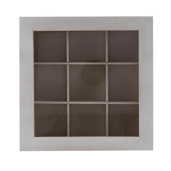 Wooden Tea Bag Storage Box with Lid, 9 Compartments, Kitchen Organizer, Coffee and Tea Bag Storage