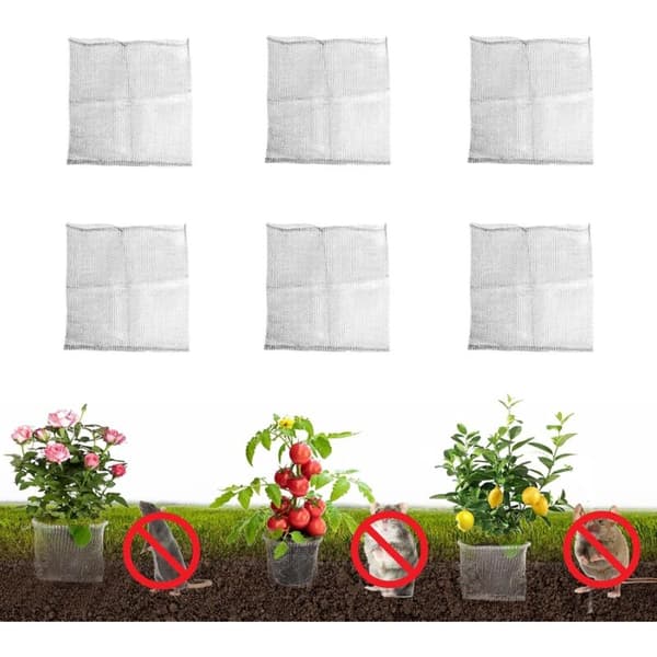6-pack Mole-Proof Planting Basket, 35 cm Mole Basket, Stainless Steel, Protects Plant Roots, Flowers, Vegetables