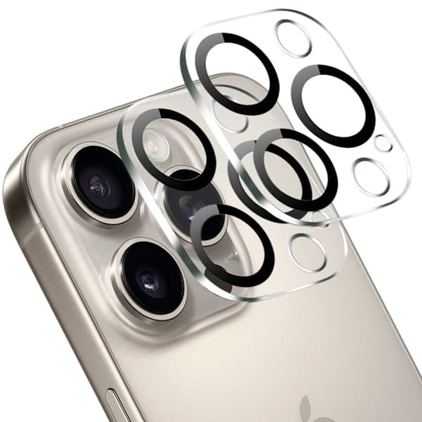 [2-pak] iPhone 15 Pro hærdet glas linsebeskytter - Kamerabeskyttelse, ridsefast