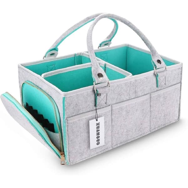 Diaper Caddy, Portable Diaper Changing Storage Basket, Felt Gift Basket for Newborns