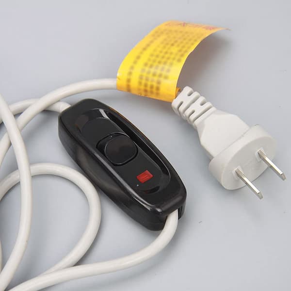 2 stk Sengelampeknapp Lysbryter med Indikatorlampe Inline-bryter for Små Apparater eller Lampe (Svart)