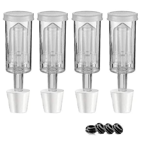 Fermentation Lid with Airlock Set, 6 pcs. Stoppers, Locks Fermentation Airlock Beer Wine Kombucha Brewing K Transparent White