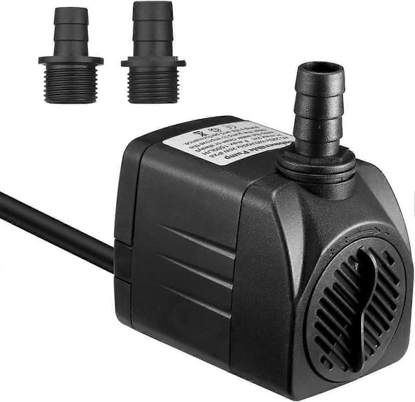 25W 1500L/H uppopumppu 1,5m virtajohdolla ja 2 suuttimella