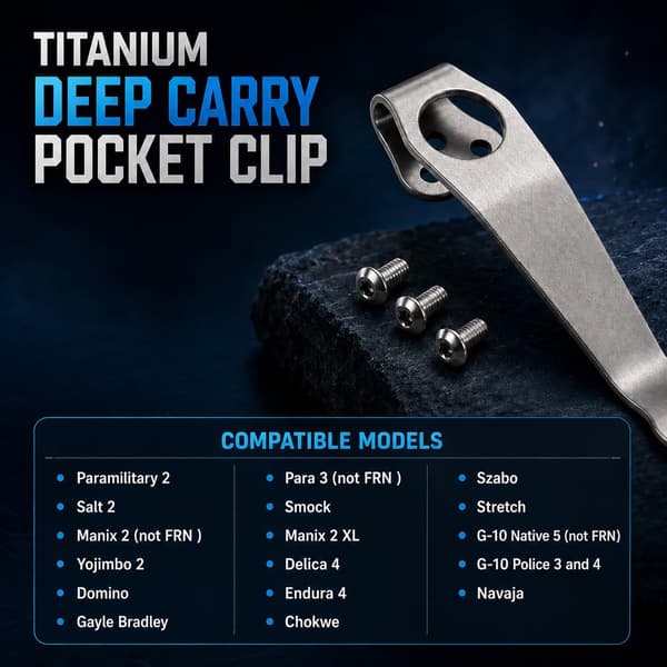 Titanium dyp bæreklips kompatibel med Spyderco -