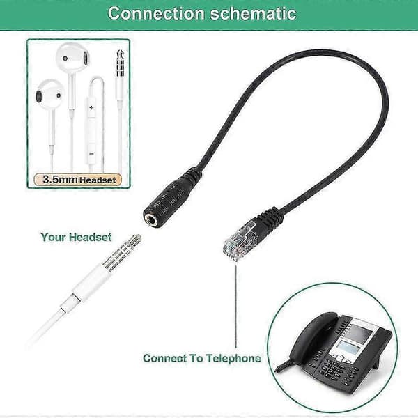 3,5 mm stik til RJ9 til headset til kontortelefonadapterkabel p20241126805 S202412301500