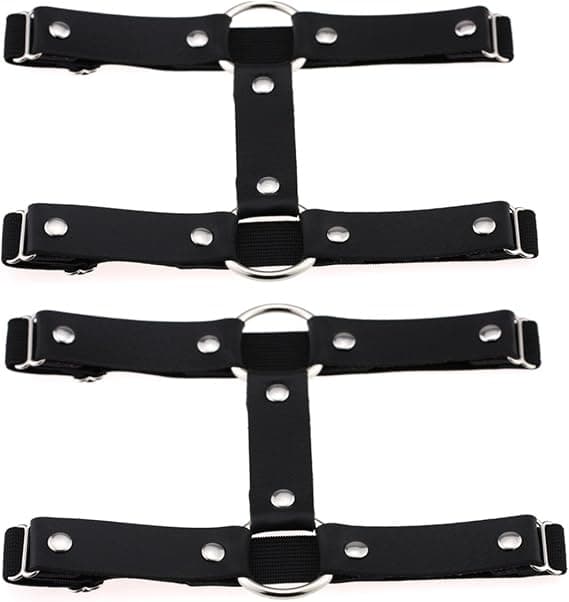 2 st Justerbara Rad Läder Benband Garter Bälte Punk Gothic