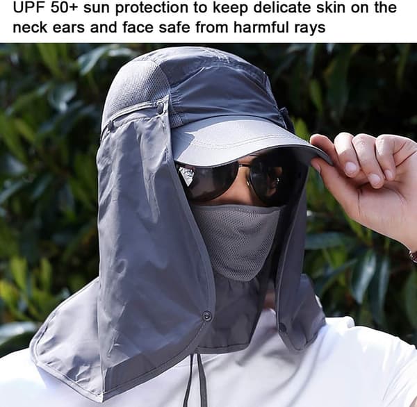 Avtakbar solhatt 3 i 1 hel ansiktshette Anti UV Full Protect