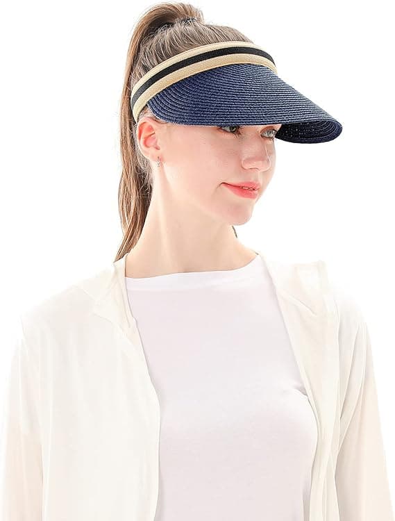 Women's Large Brim Beach Straw Golf Sun Hat Summer Cap