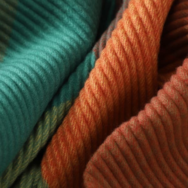 Grön polyester bomull flerfärgad rutig halsduk dam varm