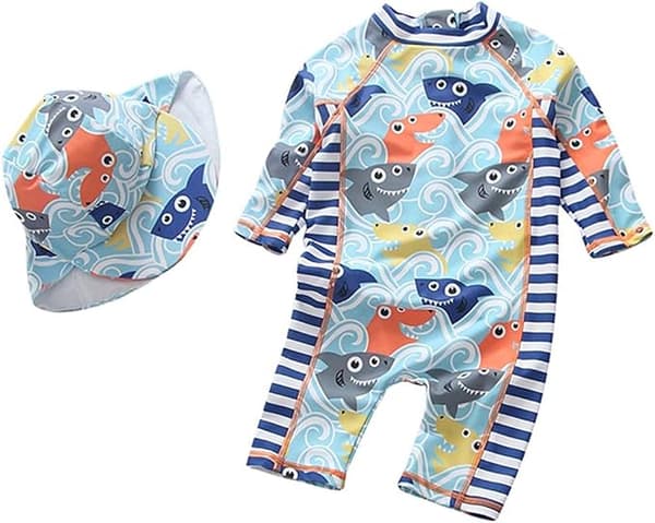 Baby Gutter Barn Ett-delt Badedrakt Spedbarn Glidelås