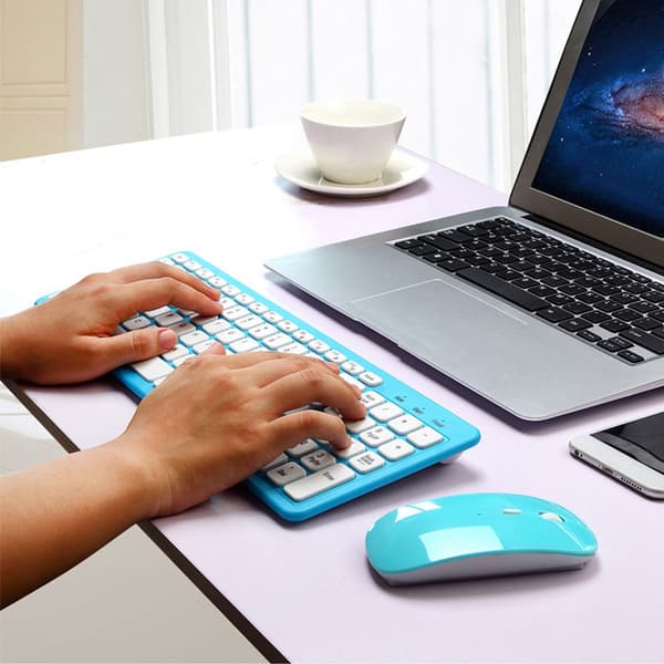 Wireless Keyboard and Mouse Set for Office and Gaming, for Laptop, 3 Speeds, Micro Receiver