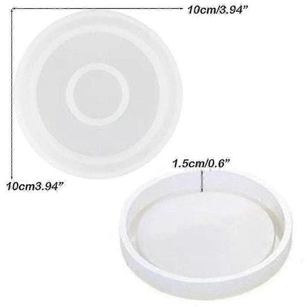 3-pakning store runde silikonunderlegg, diameter 10 cm, former kompatible med støping med harpiks