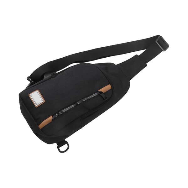 GOLDEN WOLF Chest Sling Bag Adjustable Shoulder Strap Waterproof Messenger Backpack Black