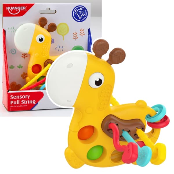 Sensorisk giraflegetøj med snore og klik-elementer 18+ måneder 19 cm 140